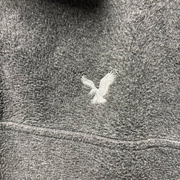 American Eagle Outfitters Fleece Pullover Jacket Mens Size Large Black Casual - Picture 3 of 10